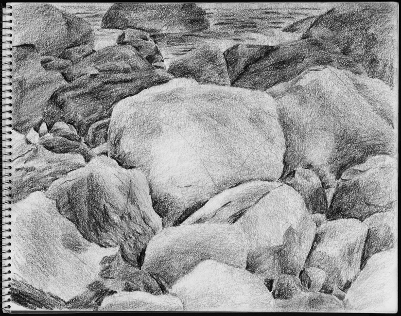 Pigeon Cove 5 graphite on archival paper 18 x 24 inches